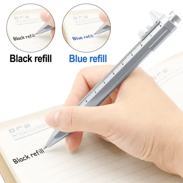 Portable 0 to 100mm Vernier Caliper Roller plastic mini vernier caliper With 0 5mm Gel Ink Pen Model Slide Measuring Gauging Tools