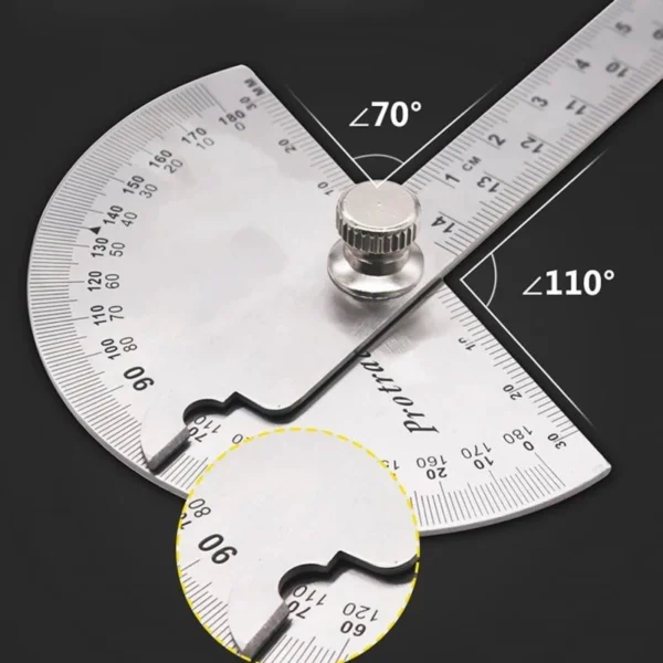 71ca66df153628c4673822c79569f0fa.webp New Stainless Steel 180 Degree Protractor Angle Ruler Rotary Measuring Tool