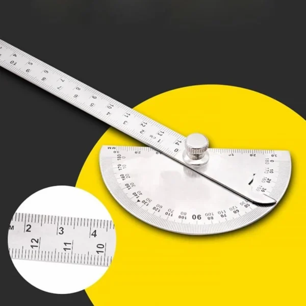 7fb0153f87de6d52e90779cdd031fc4d.webp New Stainless Steel 180 Degree Protractor Angle Ruler Rotary Measuring Tool