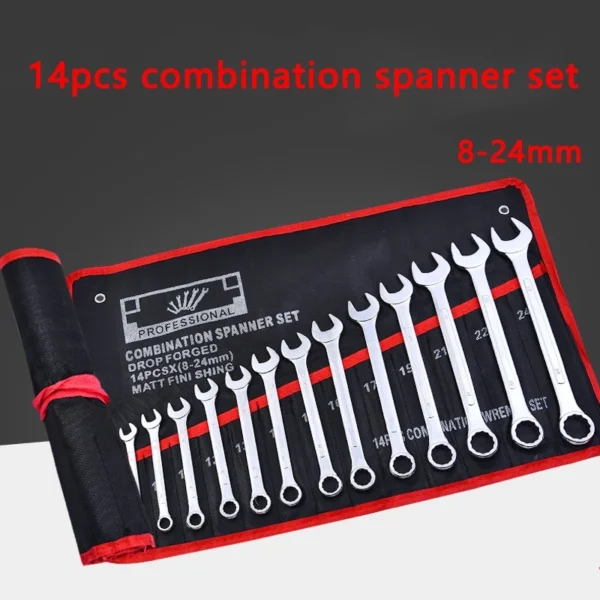 ed2c5e15be96013abe677f05ec4edc79.webp Tool steel High hardness 8 per 14pcs 8 24mm Dual purpose combination allen wrench set spanner set